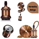 Soquete Retro Vintage E27 Para Pendente Vermelho Antigo