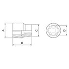 Soquete Sextavado Aço Cromo Vanádio 1" - Encaixe 1/2" Tramont