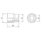 Soquete Sextavado Em Aço Cromo Vanádio 24 Mm - Encaixe 1/2" T