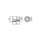 Soquete Sextavado Em Aço Cromo Vanádio 27 Mm - Encaixe 3/4"