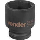 Soquete Sextavado Impacto Encaixe 1/2" 27mm Aço Cromo Vonder