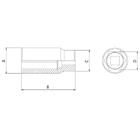 Soquete Sextavado Longo Em Aço Cromo Vanádio 5/8" - Encaixe 1