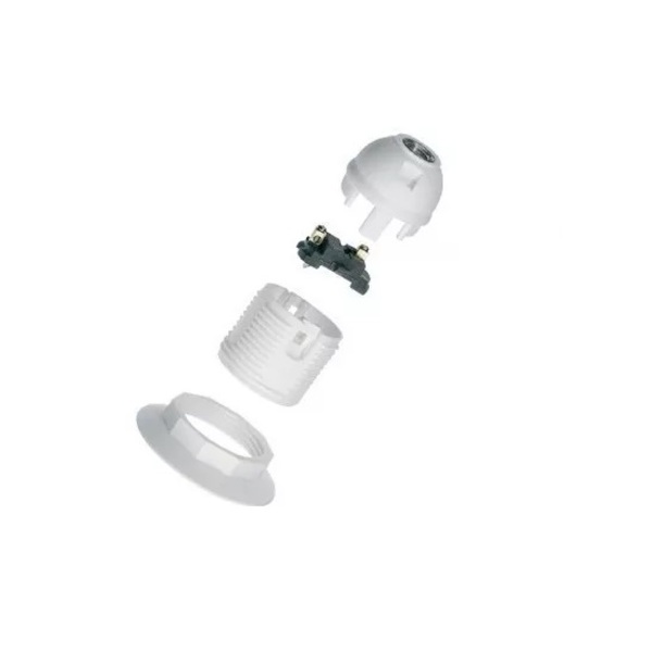Soquete Universal Coluna Lustre Abajur E-27 2a Bivolt Branco