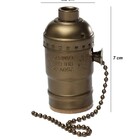 Soquete Vintage Bronze E27 Liga - Desliga Na Corrente