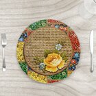 Sousplat 35cm Junino Juta Com Base - 1 Unidade