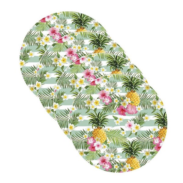 Sousplat Abacaxi Francês - 4 Peças - Com Base