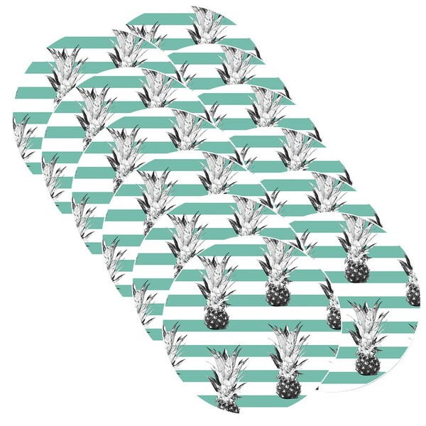 Sousplat Abacaxi Verde - 12 Peças - Com Base