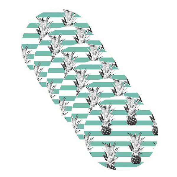 Sousplat Abacaxi Verde - 6 Peças - Com Base