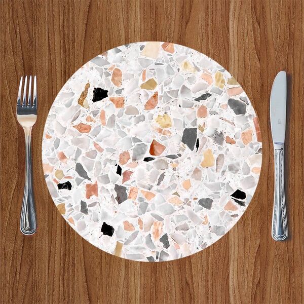 Sousplat Abstrato Tons Pastéis Clássico Moderno Mesa Posta