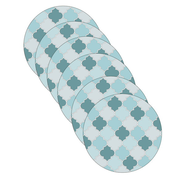 Sousplat Arabic Turquesa - 6 Peças - Sem Base