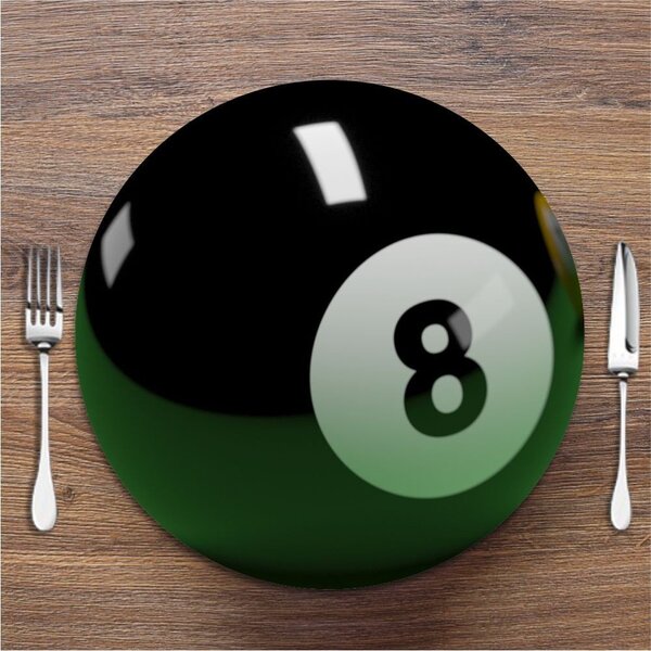 Sousplat Bola 8 Sinuca Em Mdf 35x35cm