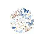 Sousplat Borboletas Azul/ambar - 8 Peças - Com Base