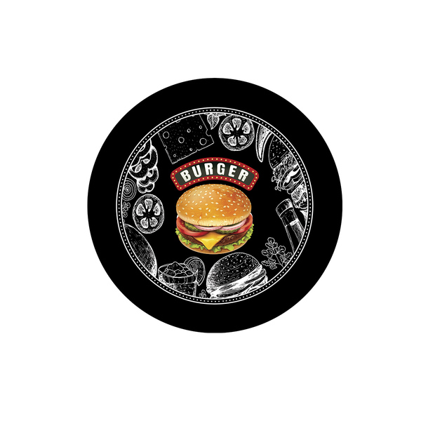 Sousplat Burger Black - 1 Peça - Sem Base
