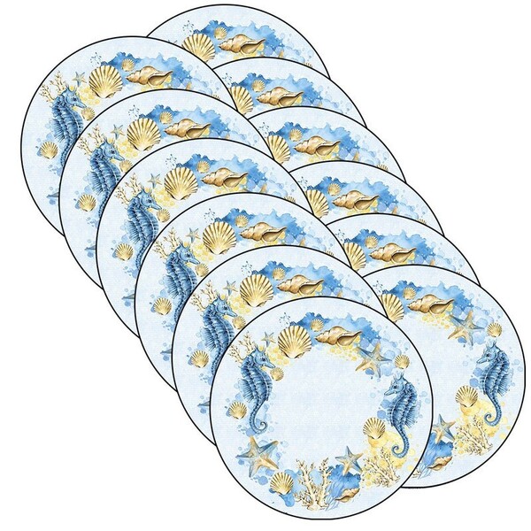 Sousplat Cavalo Marinho - 12 Peças - Com Base