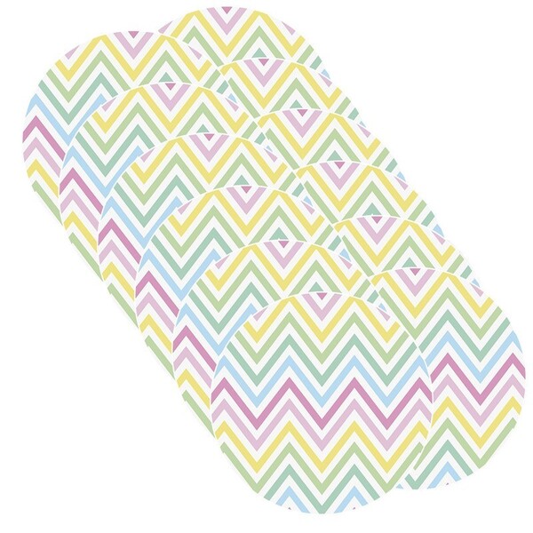 Sousplat Chevron Candy Colors - 12 Peças - Com Base