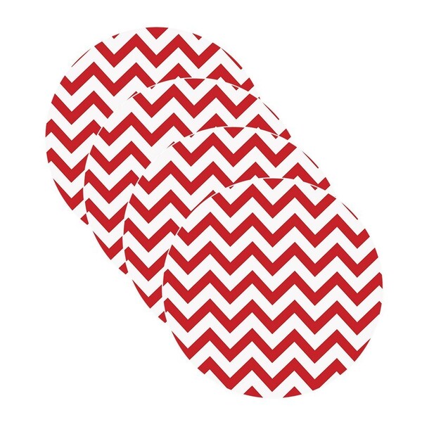 Sousplat Chevron Vermelho - 4 Peças - Com Base