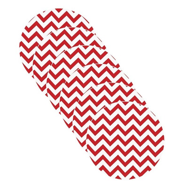 Sousplat Chevron Vermelho - 6 Peças - Com Base