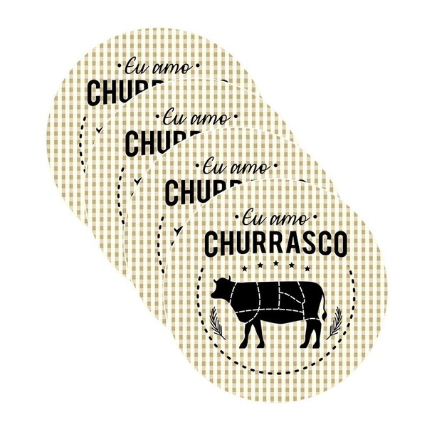 Sousplat Churrasco Bege - 4 Peças - Sem Base