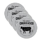 Sousplat Churrasco Preto - 1 Peça - Com Base