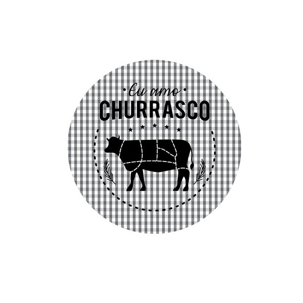 Sousplat Churrasco Preto - 1 Peça - Com Base