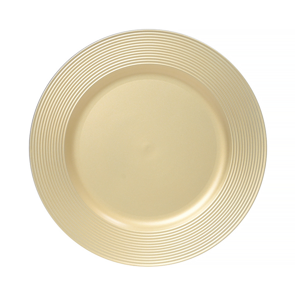 Sousplat com Borda para Mesa Natalina Glamour Clássico 33cm Champagne Chromus