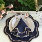 Sousplat Com Guardanapo Bordado Kit 06 Peças Tecido Microfibr