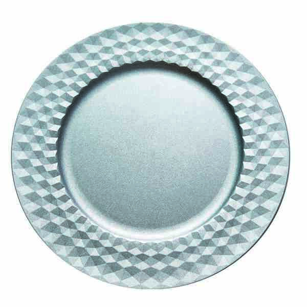 Sousplat Craquelado Prata 33 Cm  Class Home