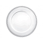 Sousplat De Cristal Coração Transparente 32cm