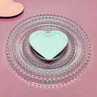Sousplat De Cristal Coração Transparente 32cm