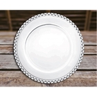 Sousplat De Cristal Coração Transparente 32cm