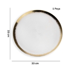 Sousplat De Plástico Transparente Em Relevo E Borda Dourado 3