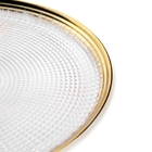 Sousplat De Plástico Transparente Em Relevo E Borda Dourado 3