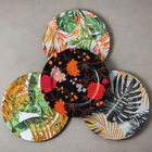 Sousplat De Plástico Tropical Folhagem Branco 33cm - Wolff