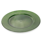 Sousplat De Plástico Verde Com Relevo Lateral 33 Cm - D'rossi