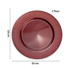 Sousplat De Plástico Vermelho Com Relevo Lateral 33 Cm - Indo