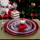 Sousplat De Plástico Vermelho Com Relevo Lateral 33 Cm - Indo