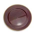 Sousplat De Plástico Vermelho E Dourado 33 Cm - D'rossi