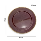Sousplat De Plástico Vermelho E Dourado 33 Cm - Indo Decorar