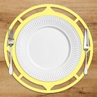 Sousplat Em Mdf Amarelo Borda Vazada Detalhada 35x35cm