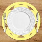 Sousplat Em Mdf Amarelo Vazado Flor 35x35cm