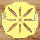 Sousplat Em Mdf Amarelo Vazado Pétalas 35x35cm