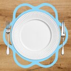 Sousplat Em Mdf Azul Borda Ondulada 35x35cm