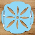 Sousplat Em Mdf Azul Vazado Pétalas 35x35cm