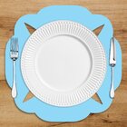 Sousplat Em Mdf Azul Vazado Pétalas 35x35cm