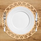 Sousplat Em Mdf Com Borda De Coração Cor Pêssego 35x35cm