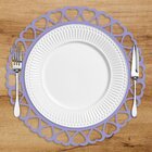 Sousplat Em Mdf Com Borda De Coração Lilás 35x35cm