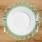 Sousplat Em Mdf Com Borda De Coração Verde 35x35cm