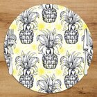 Sousplat Em Mdf Com Estampa Abacaxi E Flores