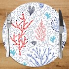 Sousplat Em Mdf Com Estampa Algas Marinha