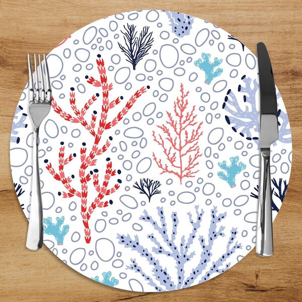 Sousplat Em Mdf Com Estampa Algas Marinha